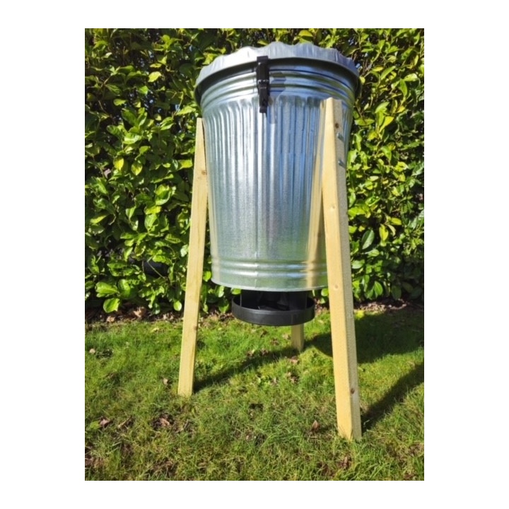 50kg Galvanised Feed Hopper with large feed pan